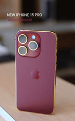iPhone 15 Pro Max - 24KT Gold Plated - Maroon Edition