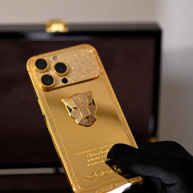 IPHONE 14 PRO MAX 1TB 24KT GOLD PANTHER DESIGN - Paris Rose Gold LLC